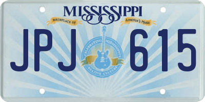 MS license plate JPJ615