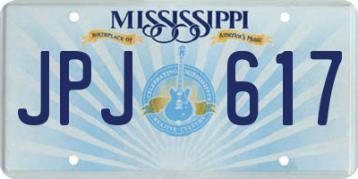 MS license plate JPJ617
