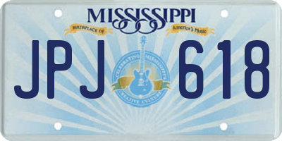 MS license plate JPJ618