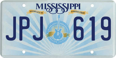 MS license plate JPJ619