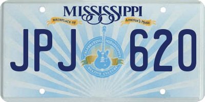 MS license plate JPJ620