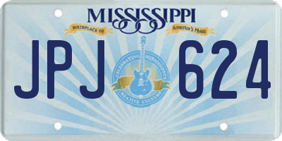MS license plate JPJ624