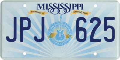 MS license plate JPJ625