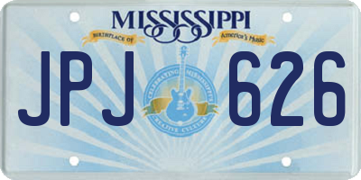 MS license plate JPJ626