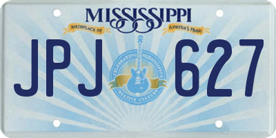 MS license plate JPJ627