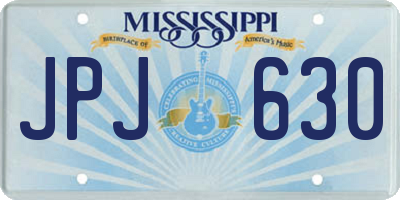MS license plate JPJ630