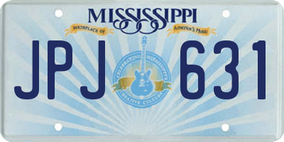 MS license plate JPJ631