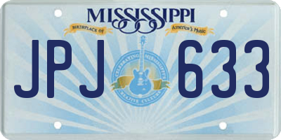 MS license plate JPJ633