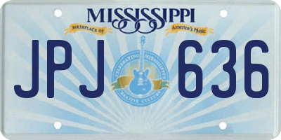MS license plate JPJ636