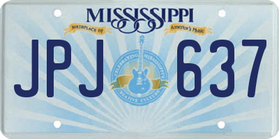 MS license plate JPJ637