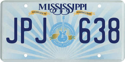 MS license plate JPJ638