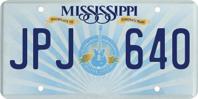 MS license plate JPJ640