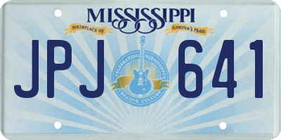 MS license plate JPJ641