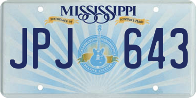MS license plate JPJ643