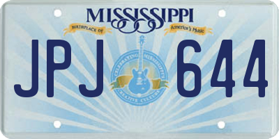 MS license plate JPJ644