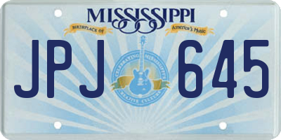 MS license plate JPJ645