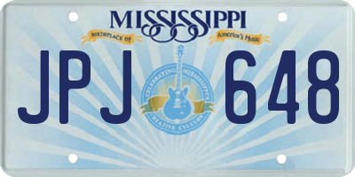 MS license plate JPJ648