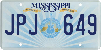 MS license plate JPJ649