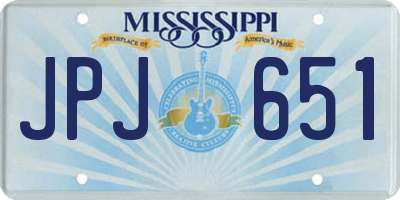 MS license plate JPJ651