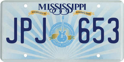 MS license plate JPJ653