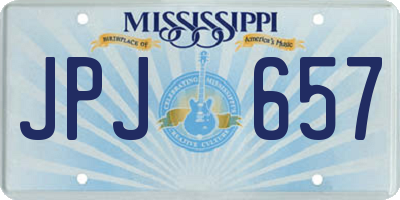 MS license plate JPJ657