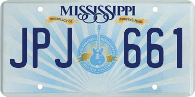 MS license plate JPJ661