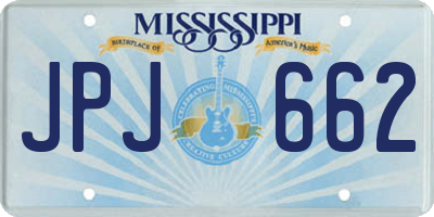 MS license plate JPJ662