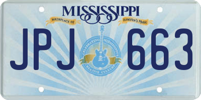 MS license plate JPJ663