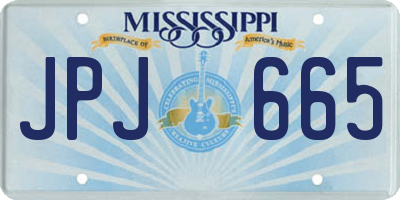 MS license plate JPJ665