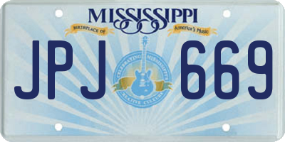 MS license plate JPJ669