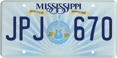 MS license plate JPJ670