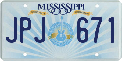 MS license plate JPJ671