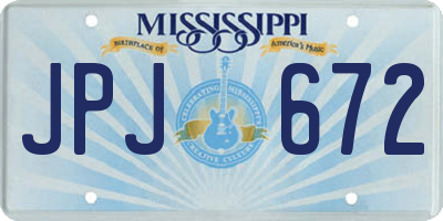 MS license plate JPJ672