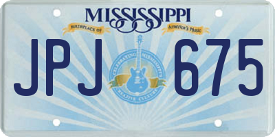 MS license plate JPJ675