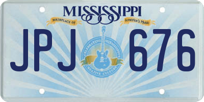 MS license plate JPJ676