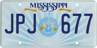 MS license plate JPJ677