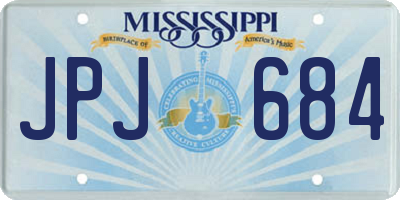 MS license plate JPJ684