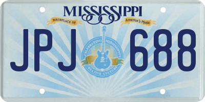 MS license plate JPJ688