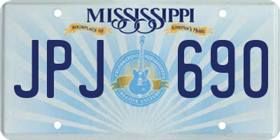 MS license plate JPJ690