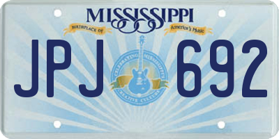 MS license plate JPJ692