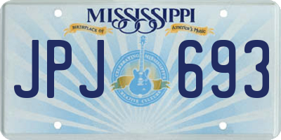 MS license plate JPJ693
