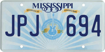 MS license plate JPJ694