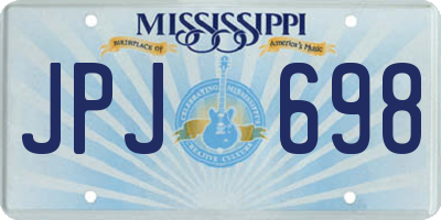 MS license plate JPJ698