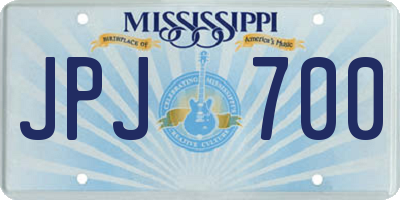 MS license plate JPJ700