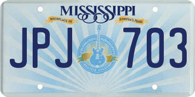 MS license plate JPJ703