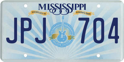 MS license plate JPJ704