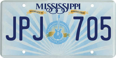 MS license plate JPJ705