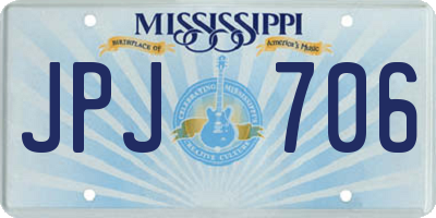 MS license plate JPJ706
