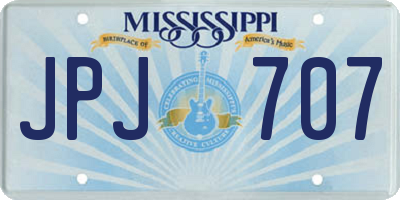 MS license plate JPJ707