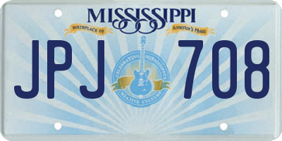 MS license plate JPJ708